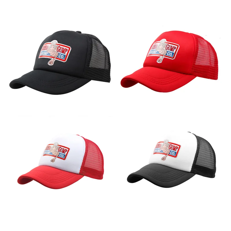 Classical Red Bubba Gump Shrimp CO. Baseball Hat Forrest Gump Adult Costume Cosplay Outdoor Sport Mesh Cap