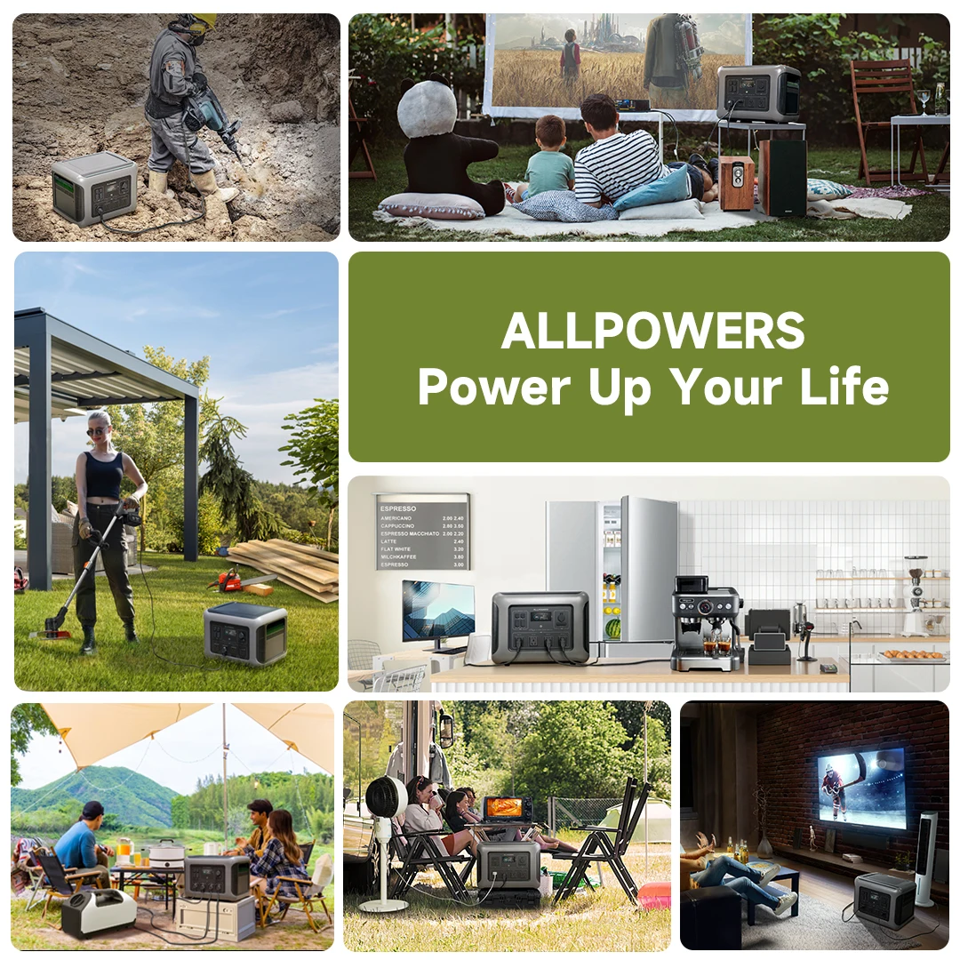 ALLPOWERS R2500 Solar Generator 2500W (4000W Peak), 2016Wh LiFePO4 Portable Power Station with Solarpanel 4 AC Outlets for Home 5