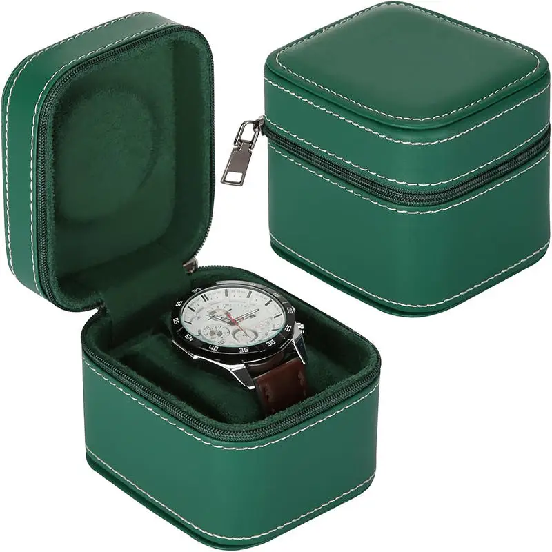 Travel Watch Case ⌚ Single Watch Case – Leather Watch Travel Case with Removable Cushio... - SKU TWC01106 - UGI Packaging