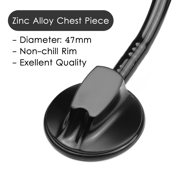 All Black Medical Cardiology Doctor Estetoscopio Professional Medical Heart Stethoscope Nurse Student Equipment Device