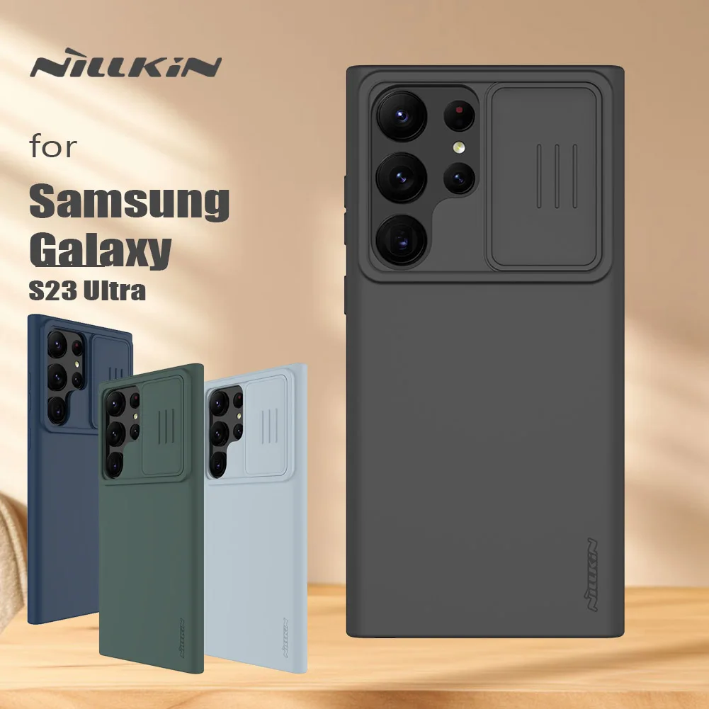 

Чехол для Samsung Galaxy S23 Ultra Nillkin, чехол CamShield, тонкий жидкий силиконовый чехол для камеры Samsung S23 Ultra