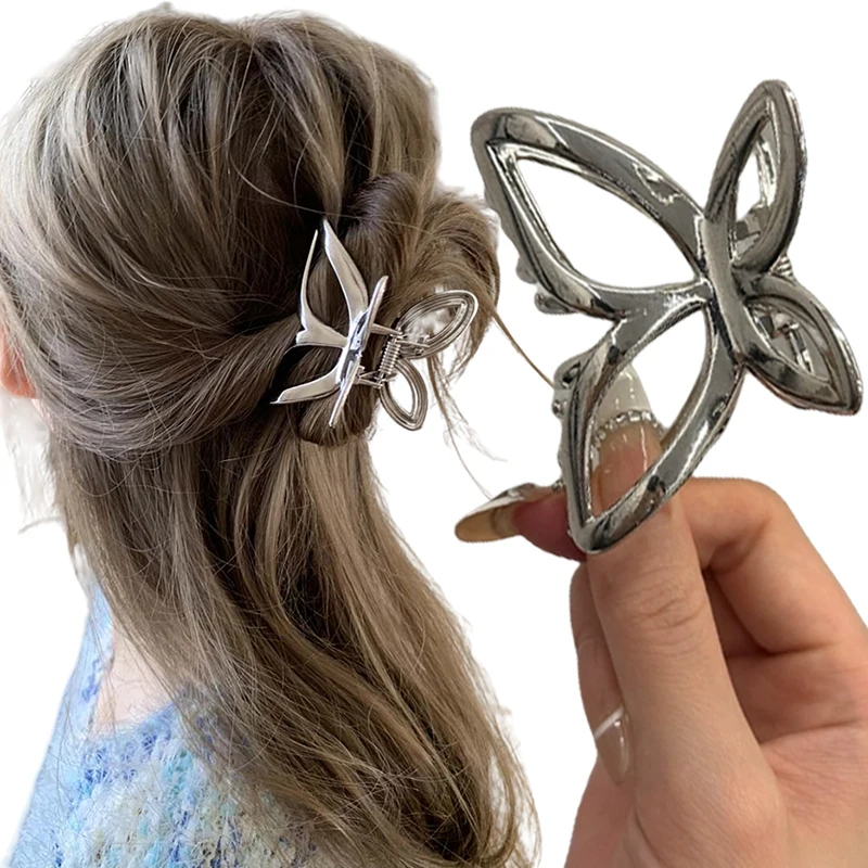 

Korea Geometric Shark Clip Hairpin Butterfly Grab Clip Metal Hair Claw Woman Girls Styling Barrette Headdress Hair Accessories