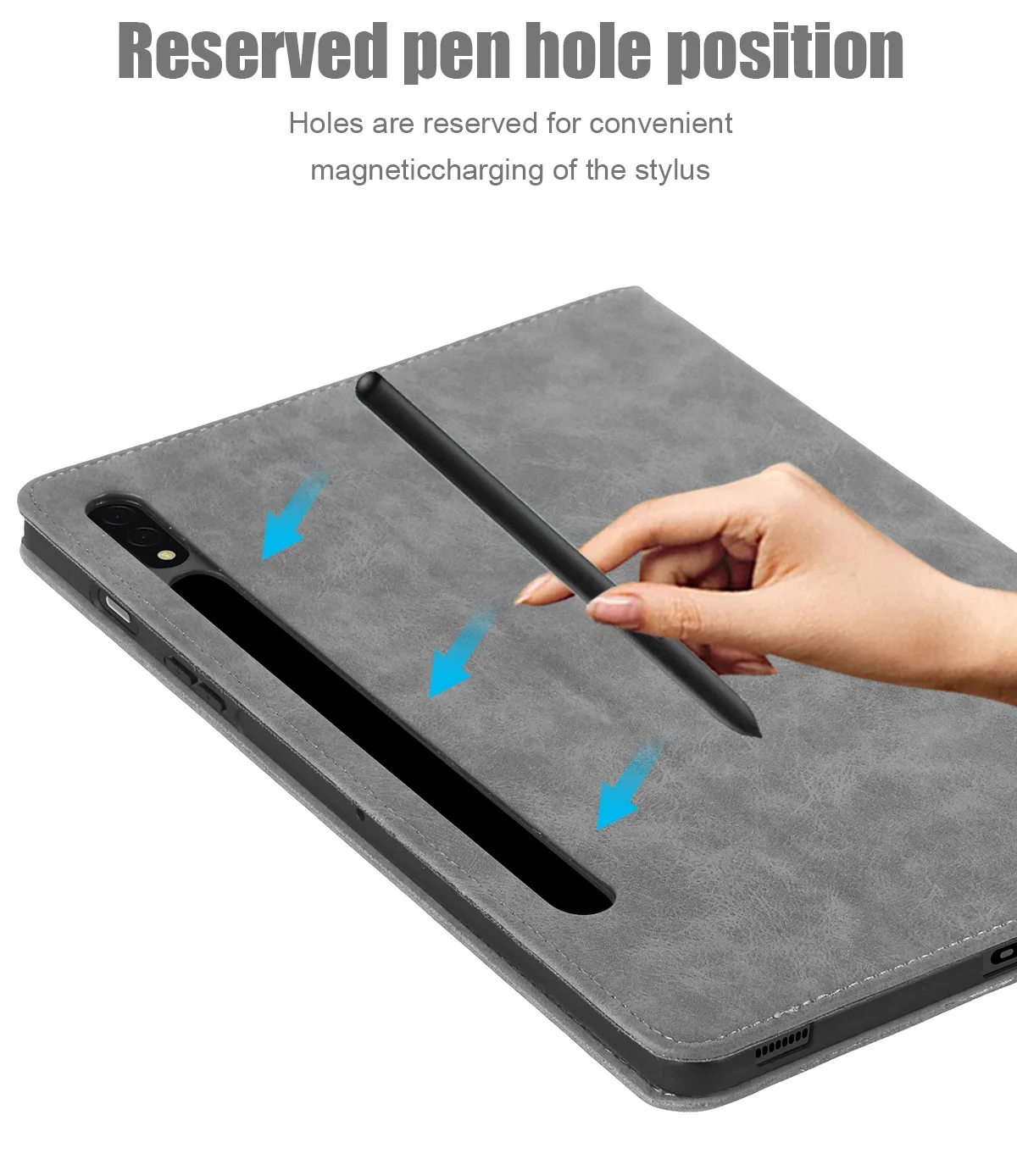 Stand Case, Capa Não-Magnética Para Samsung Galaxy Tab S8 Plus S7 FE Livro Folio