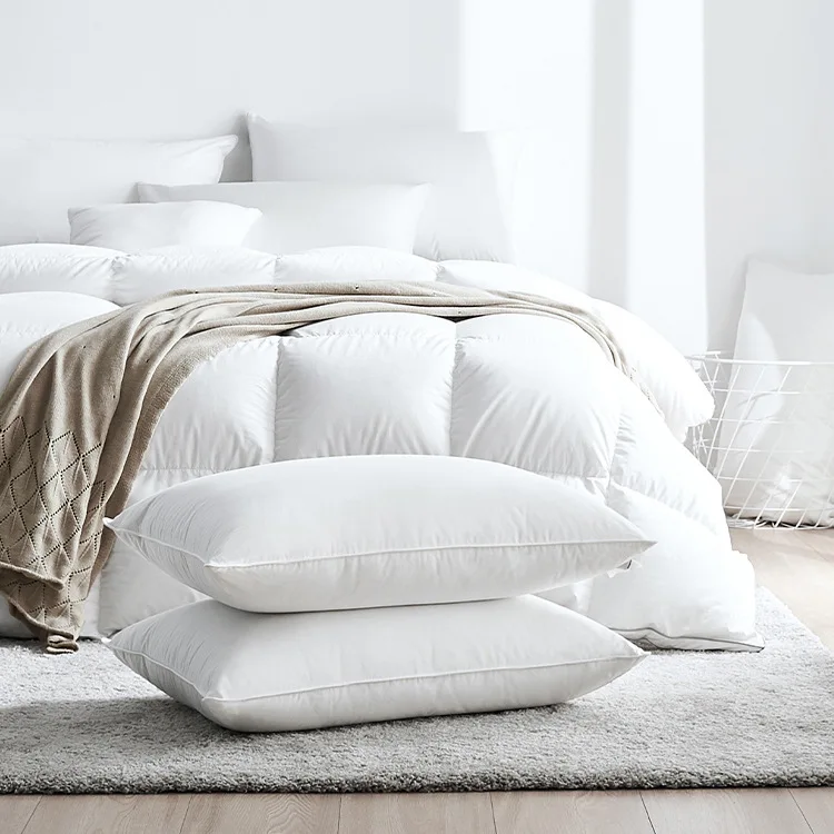 Down Pillow 100% White Goose Down/Feather Pillow Five-star Hotel Goose Feather Pillows Single Healthy Pillow Orthopedic Pillows 5
