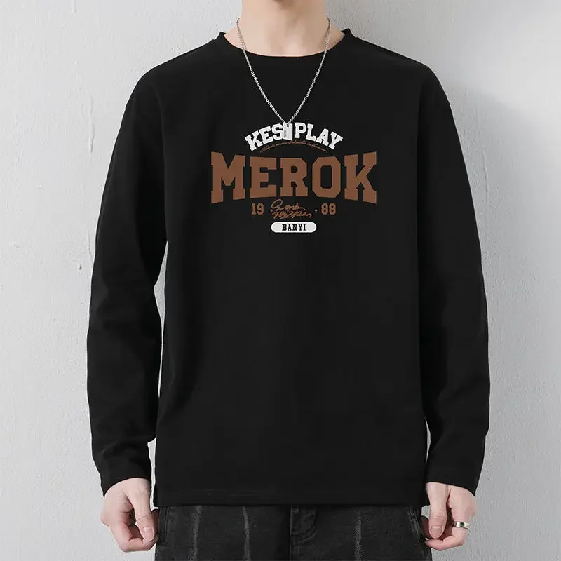 thumbnail image 1 of Ropa masculina, camisetas con estampado gráfico, sudaderas con citas, talla S, jersey Harajuku, moda coreana, otoño, camisetas sociales nuevas para hombres, 1 of 4