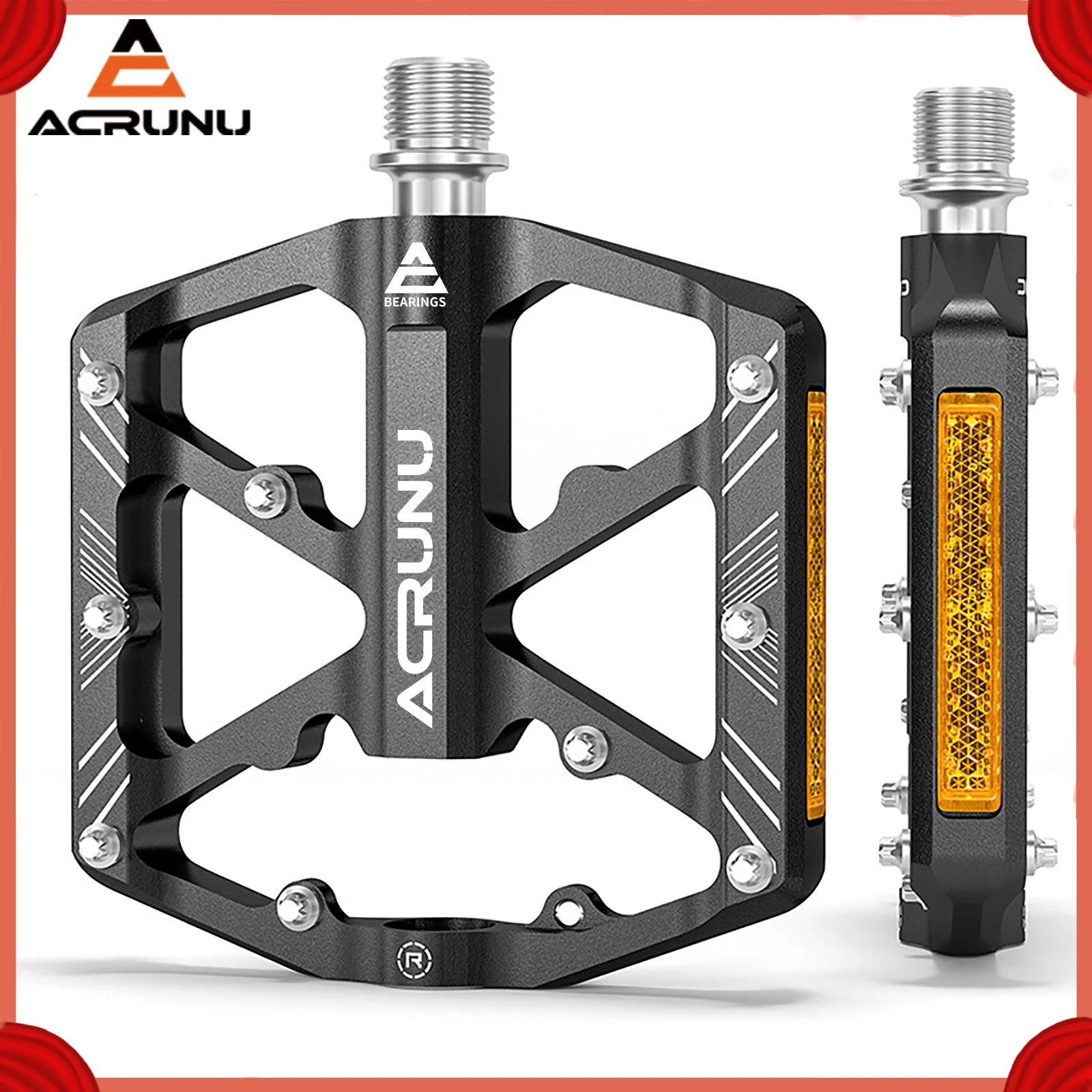 Acrunu Bicycle Pedal AntiSkid Lightweight Mountain Bike Pedal