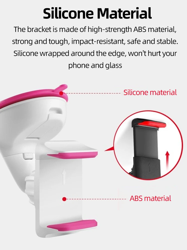 Car Phone Holder Mount Strong Suction Cup For Windshield and Dashboard For iPhone 15 14 13 Pro Max Samsung Xiaomi All Smartphone