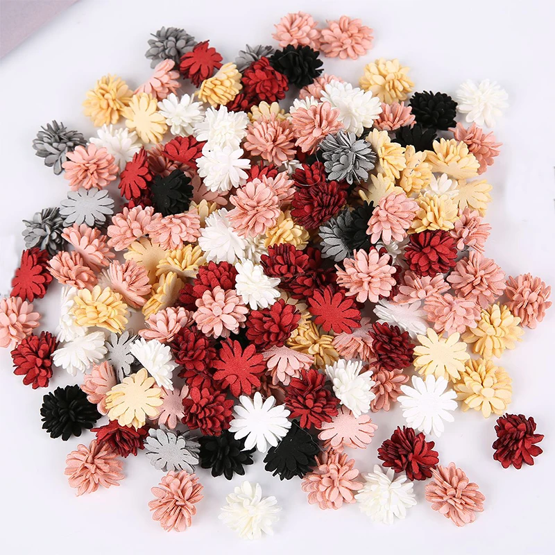 5/10/20Pcs 2.5cm Fabric Artificial Flower Heads for Wedding Home Garland Decor DIY Art Hair Accessories Wreath Fake Flowers
