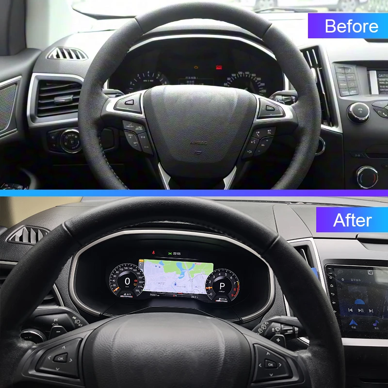 Panel de Instrumentos Digital KD para Ford Edge 2015-2020, Pantalla LCD Digital de 12.3 Pulgadas con CarPlay, Android Auto y GPS 3