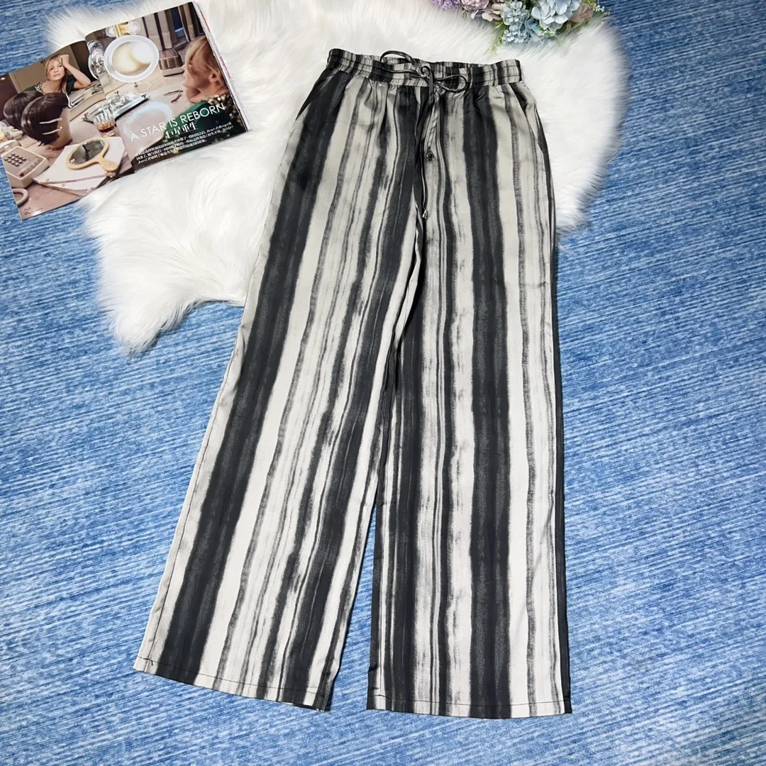 

2023 Summer and Autumn New Women's Clothing Draping High-Grade Wide-Leg Pants Mop Wide Leg Pants 0814