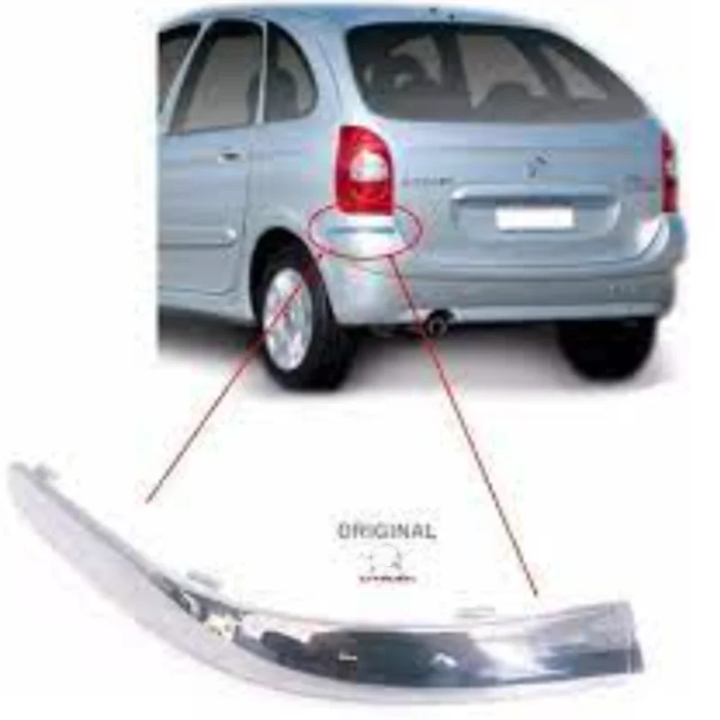 Car bumper accessories Suitable for Xsara Picasso front and rear chrome trim Front bumper silver decorative strip Silver bright strip behind bumper