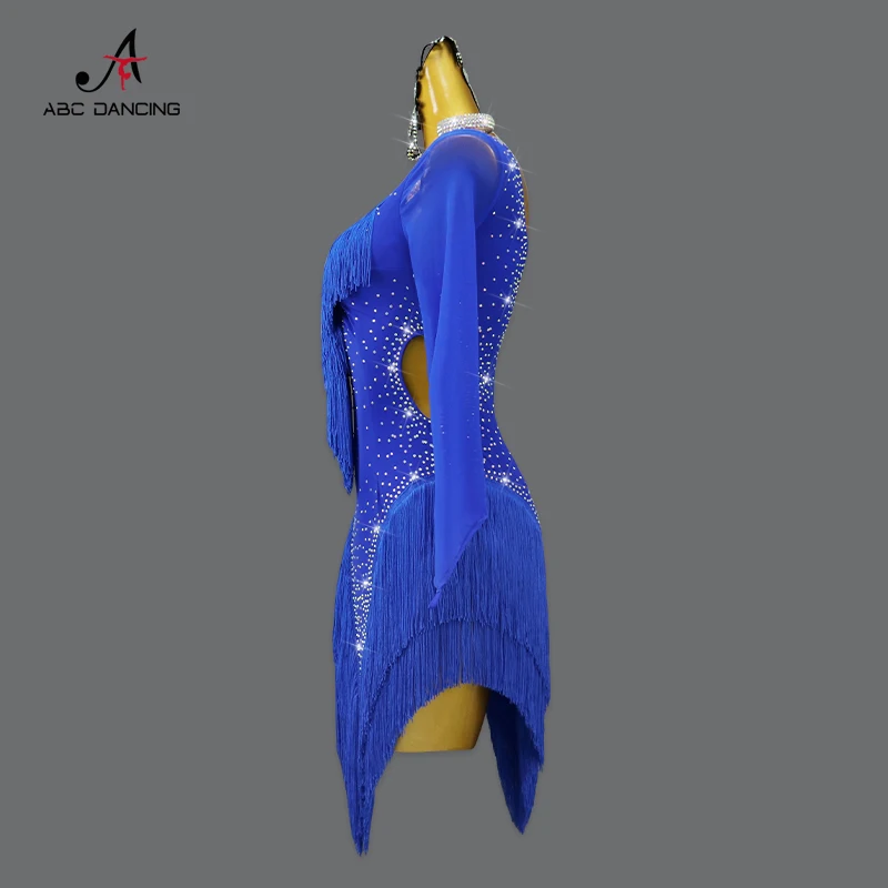 Dance Dress Dance Skirt Latin Dance Dress Competition Costume Ball Practice Wear Line Suit Sexy Short Skirt Cabaret Stage Women Clothing Tassel