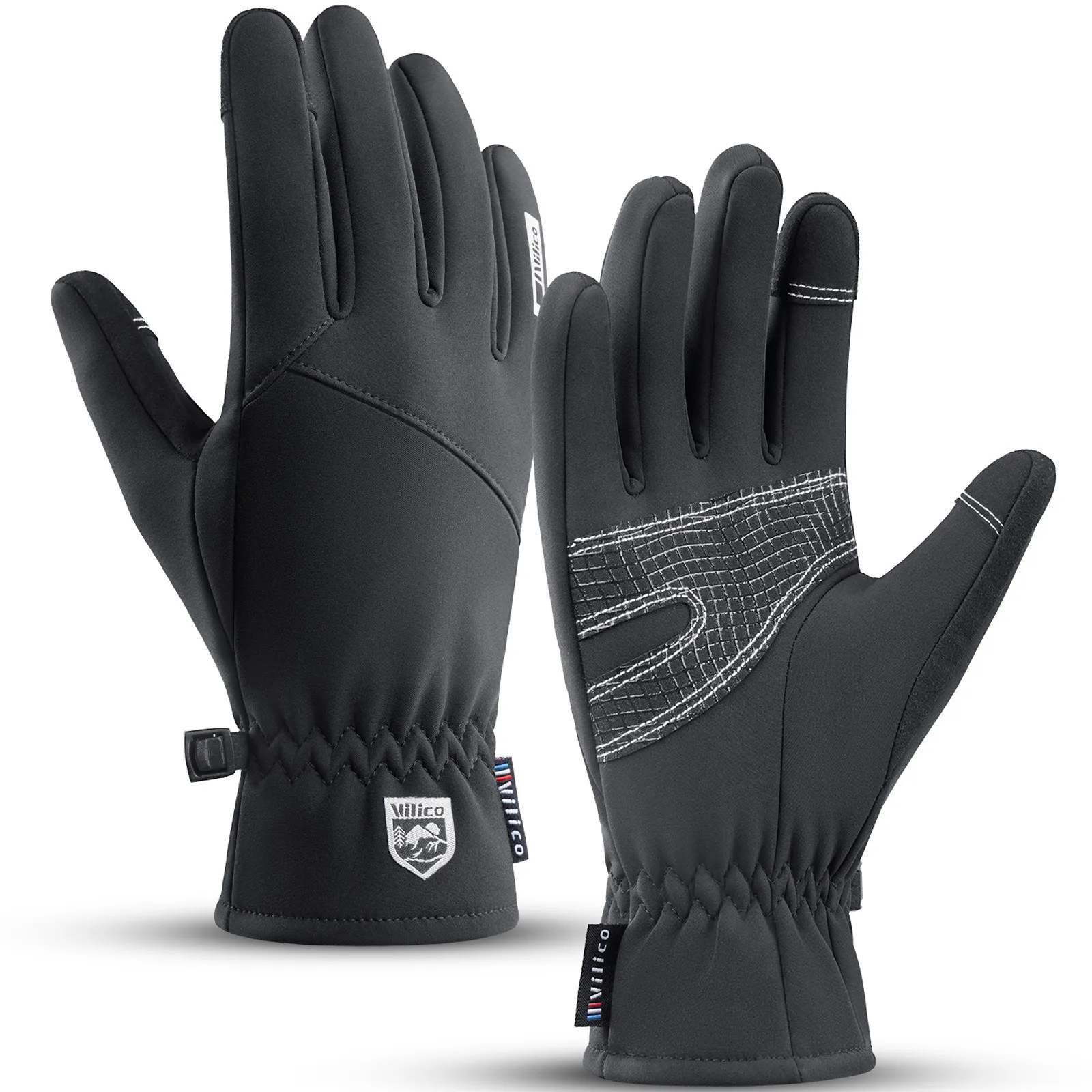Men Winter Waterproof Cycling Gloves Outdoor Sports Running Motorcycle Ski Touch Screen Fleece Non-slip