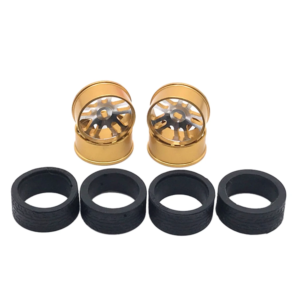 4pcs Metal Drift Wheel & Soft Tire Skin Set for Wltoys 284131 K989 K969 1/28 RC Car Upgrade Parts 3