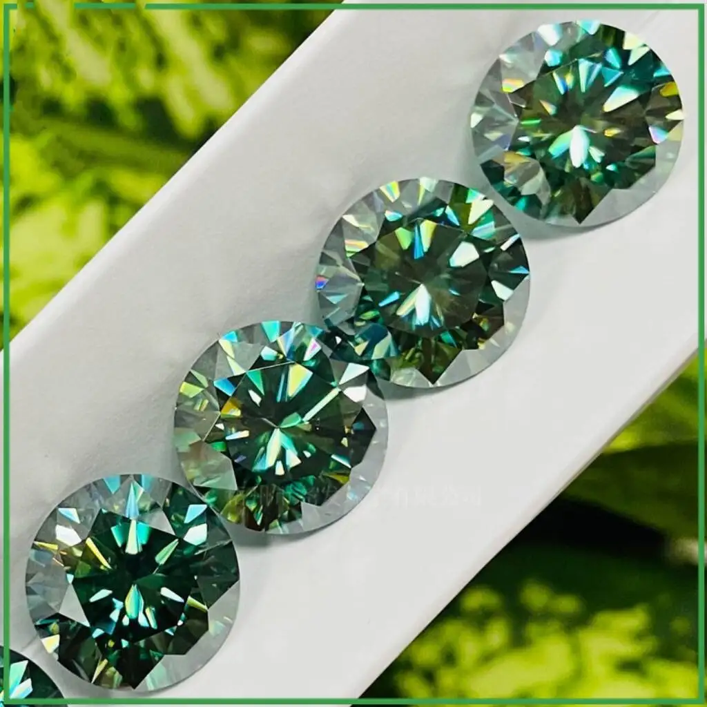 Round 0.1-10ct Pink Moissanite Loose Stone Colorful Rare Pink Red Purple Colored Green Black Blue Real Moissanite Diamonds