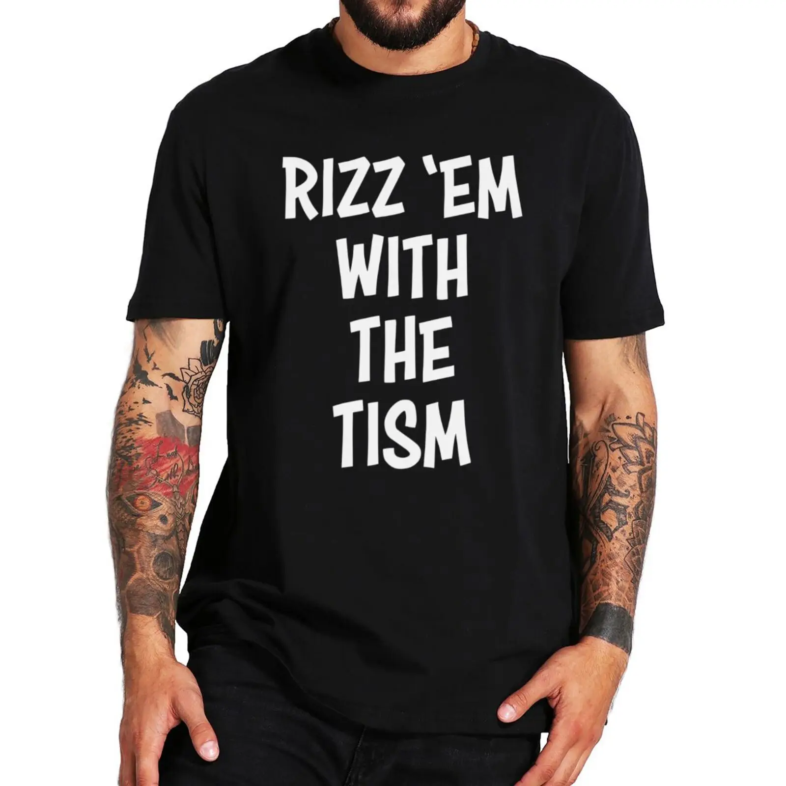 

Rizz Em With The Tism T-shirt Funny Autism Meme Autistic Humor Y2k Tee Tops 100% Cotton Soft Unisex O-neck T Shirts EU Size