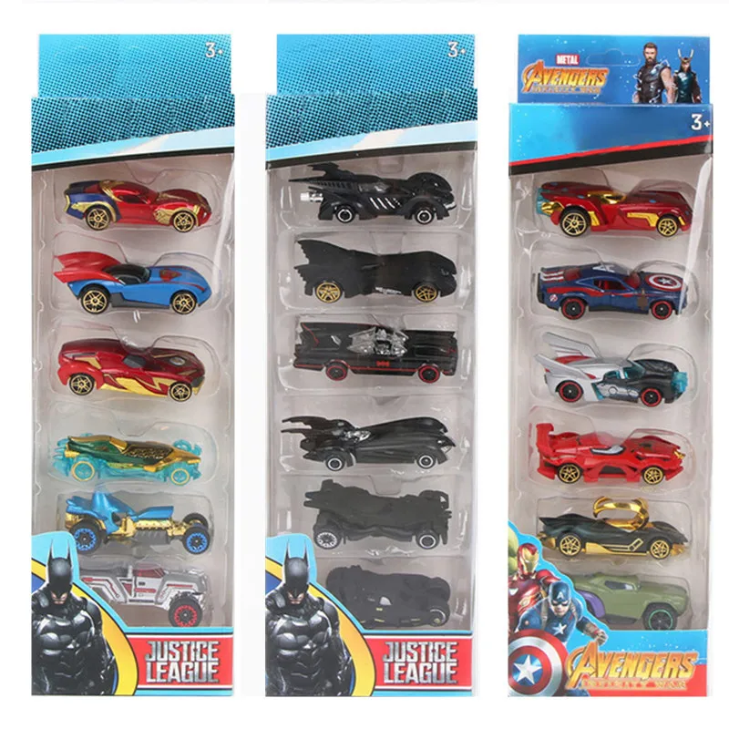Disney Marvel Superhero Alloy Racing Car Set, Avengers Batman