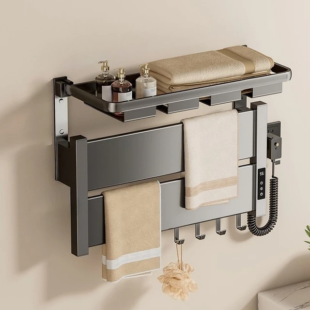 Wall Mount ไฟฟ้าอุ่นผ้าเช็ดตัวโมเดิร์นสมาร์ทห้องน้ําผ้าเช็ดตัวผ้าเช็ดตัวหม้อน้ําอุปกรณ์ห้องน้ํา 1