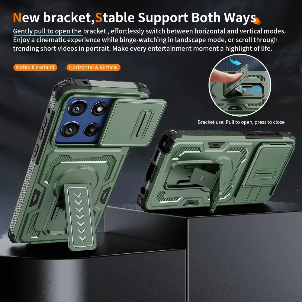 Durable Folding Rugged Phone Case with Drop-Proof Lens Protector