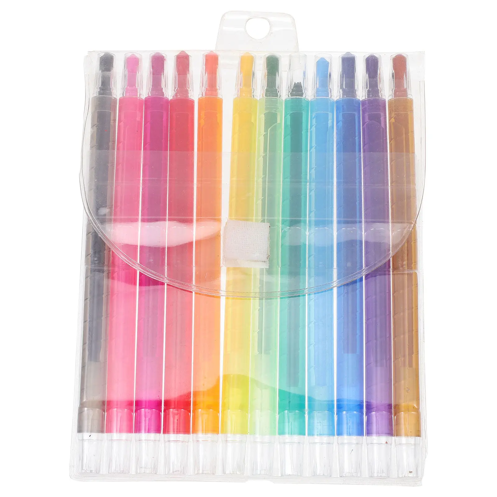 어린이를위한 12Pcs 회전 컬러 크레용 12 색 강력한 내구성 밝은 퇴색 방지 크레용 그림 도구 교실 미술