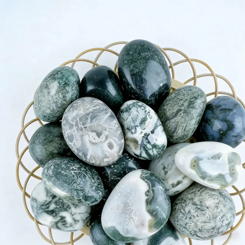 Natural Moss Agate Decoration Stones 1