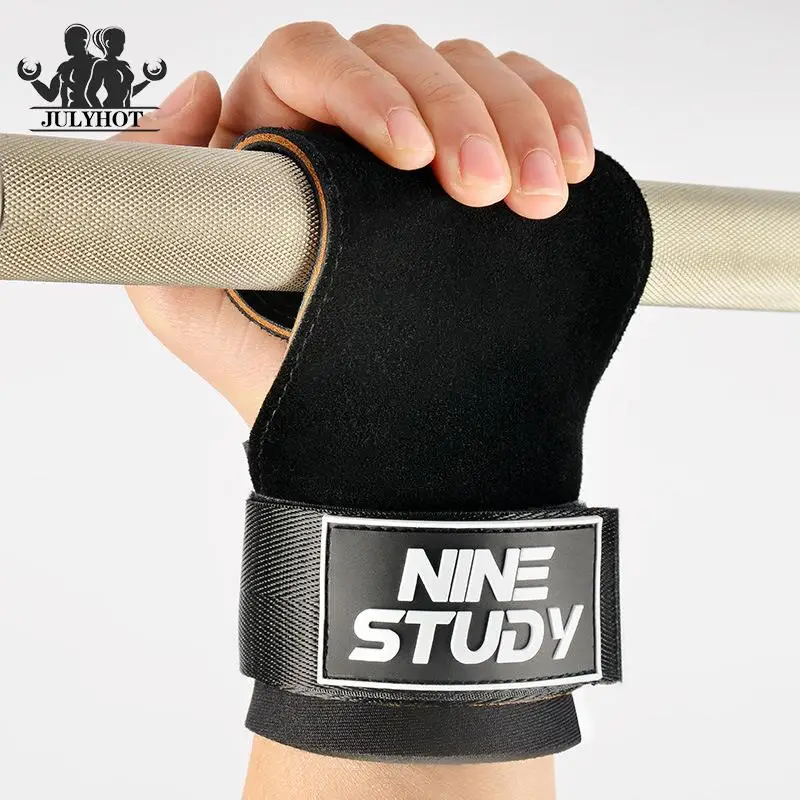 

Horizontal Bar Gloves Wristband Cowhide Palm Protector Weightlifting Gymnastics Workout Gloves Grips Fitness Training Equipment