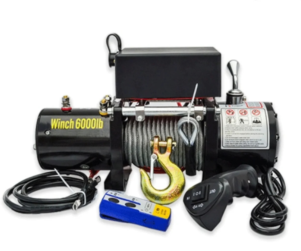 Electric winch 12v car electric hoist off-road vehicle 24v self-help household s