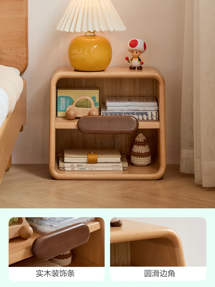 Children's bedside table Simple modern beech solid wood storage cabinet new bookcase LH127X1