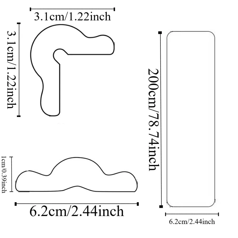 Soft Baby Anti-collision Strip Cartoon Double-sided Tape Table Corner Protective Cover Grey Traceless NBR Edge Corner Windows