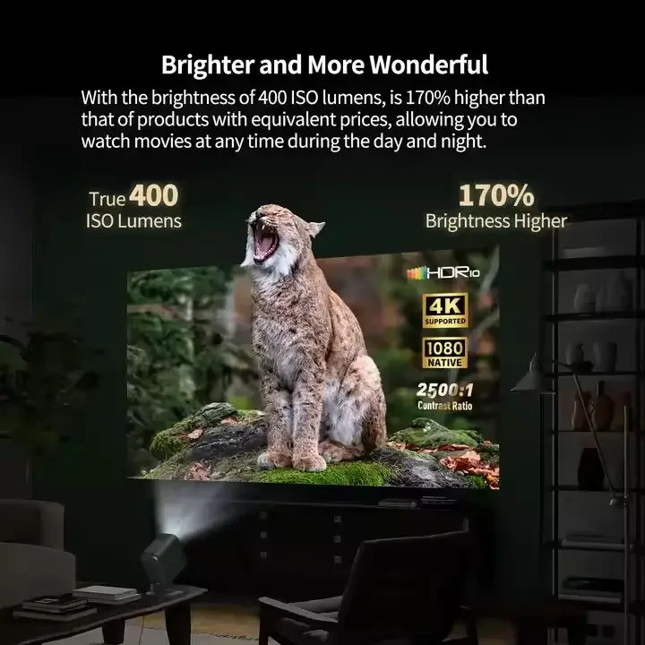 ApexTP4K 프로젝터 2000루멘 120인치 1080P MT9630 LED LCD 수동 초점 4K 실내 홈시어터 프로젝터