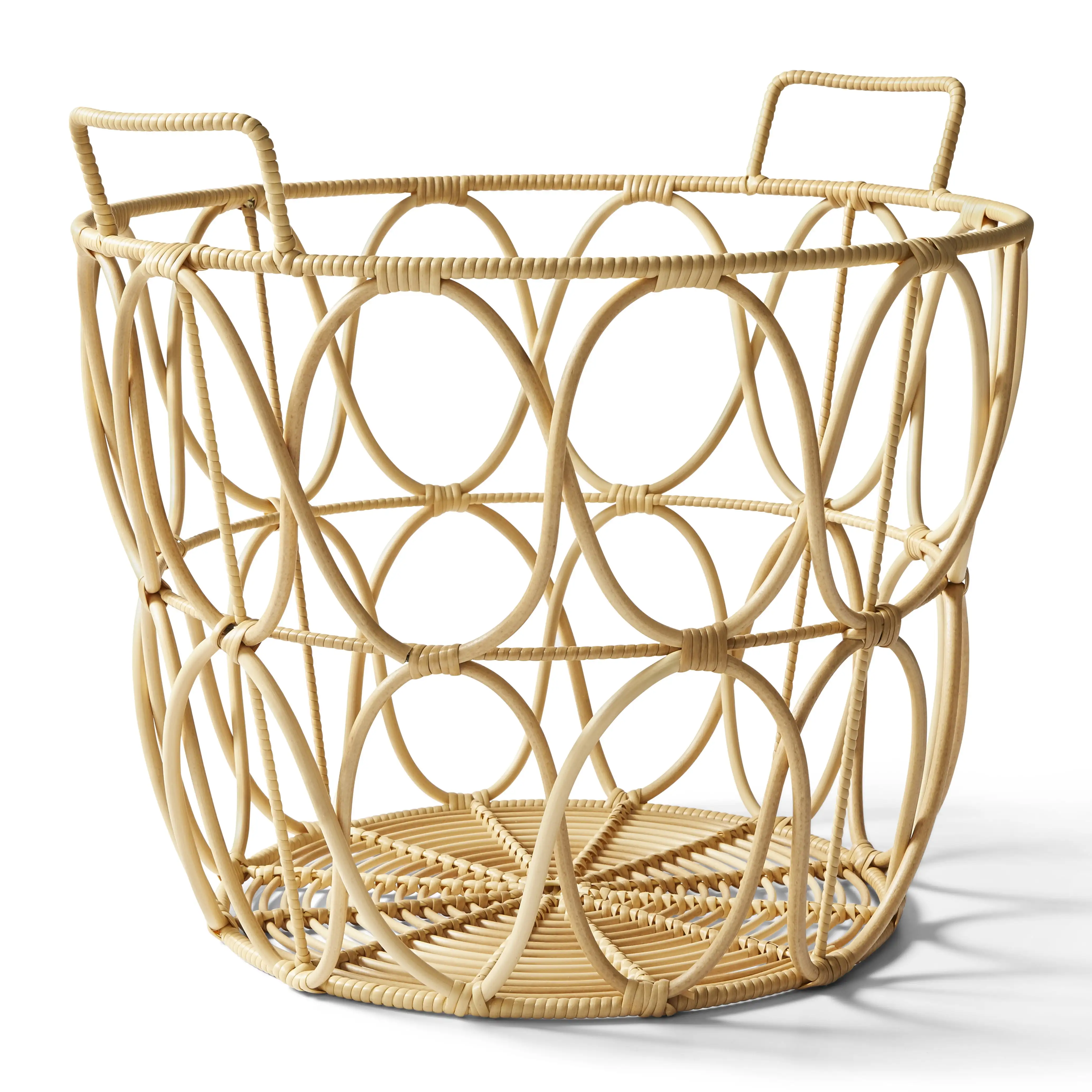 

Better Homes & Gardens Large Natural Poly Rattan Open Weave Round Basket