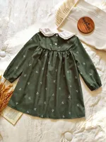 Robe d'automne pour filles de 4 à 7 ans, tenue de princesse de Style coréen, col de poupée imprimé, à la mode, décontractée, nouvelle collection 2025 2