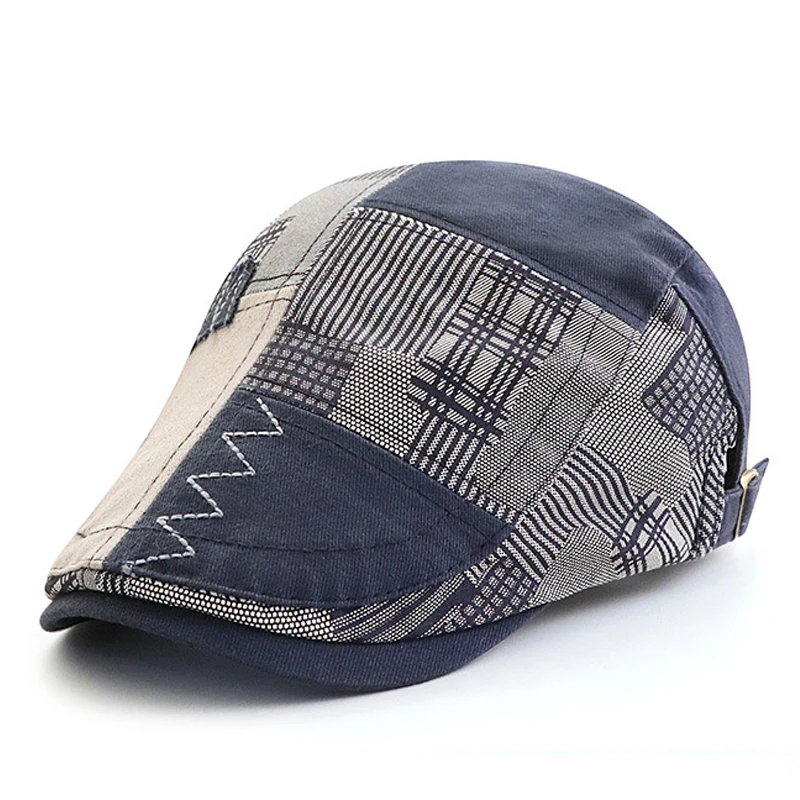Designer Beret Hat Men Retro Newsboy Cap Patchwork Plaid Herringbone Flat Peaked Cap Women Driving Cabbie Gatsby Hat Casquette Casual Hat Beret Hat Newsboy Cap Newsboy Hat