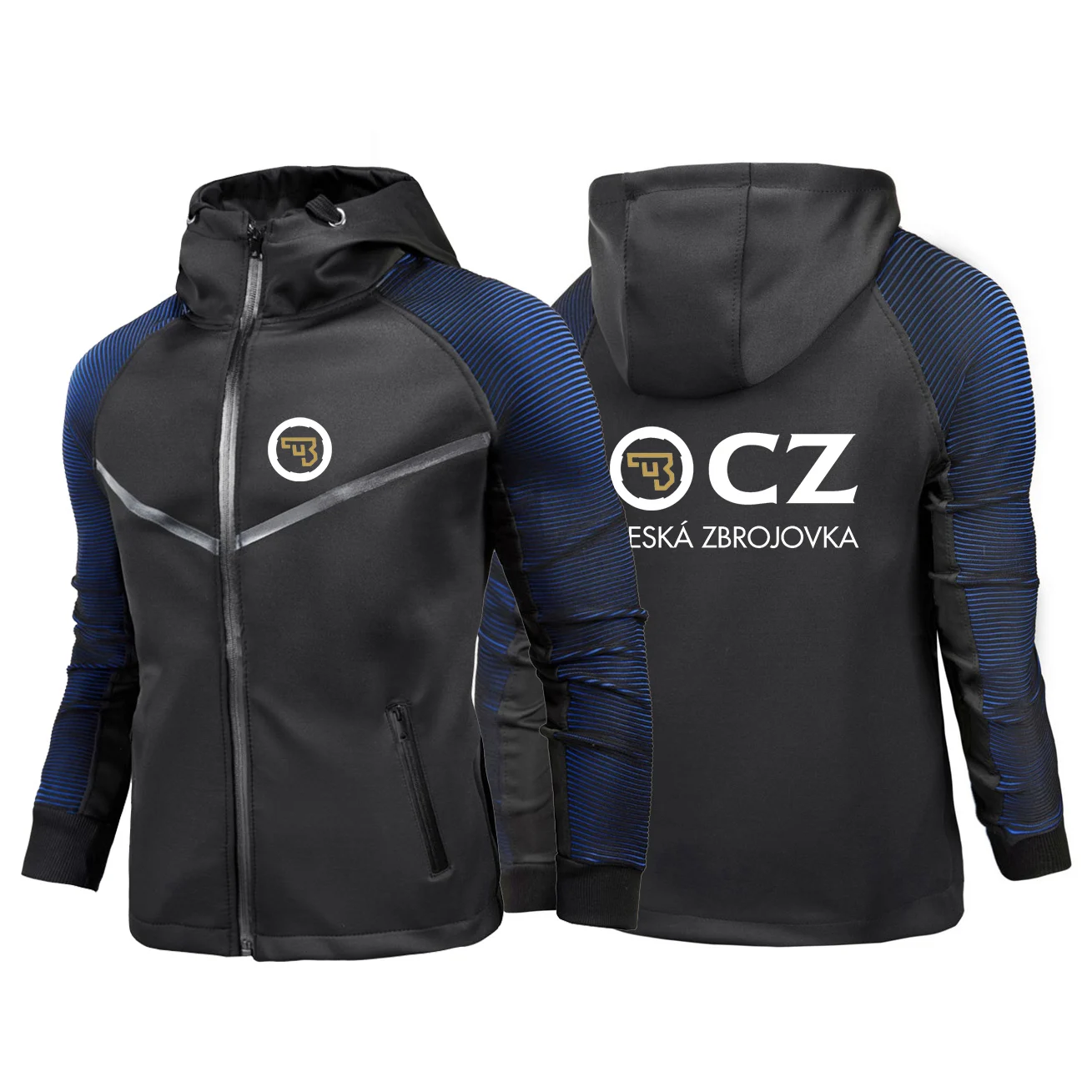 

CZ Ceska Zbrojovka 2024 men's new printed hooded racing leisure zipper hooded sweater high quality slim cardigan jacket coat