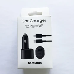 Original Samsung 45W Super Fast Type C Car Charger - Charger With Cable