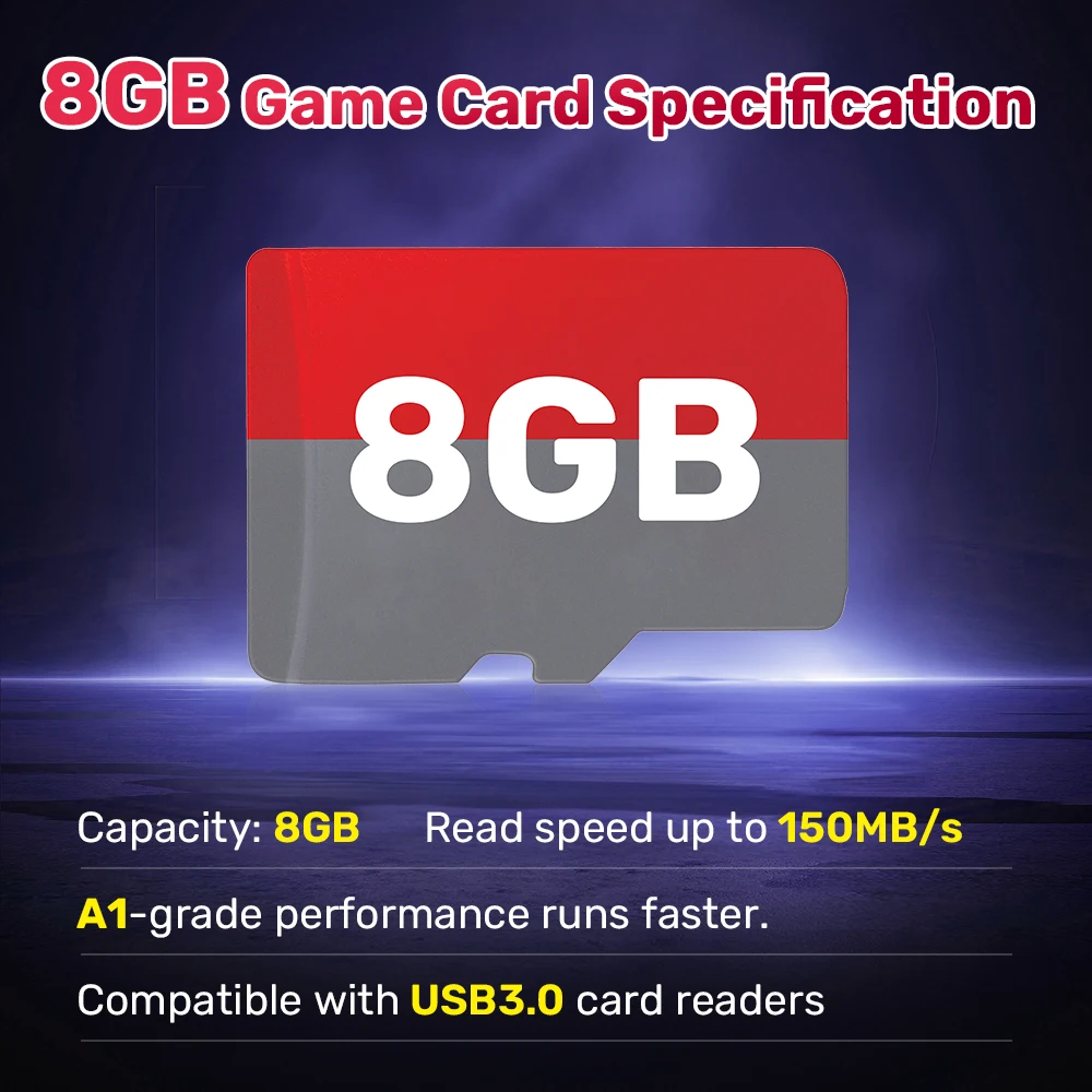 Scheda TF da gioco con giochi retrò 3168 e 2 giochi per PC per Rog Ally/Rog Ally X/GPD WIN4/LEGION GO/WIN PC e laptop Scheda da gioco da 8 GB Plug & Play 5