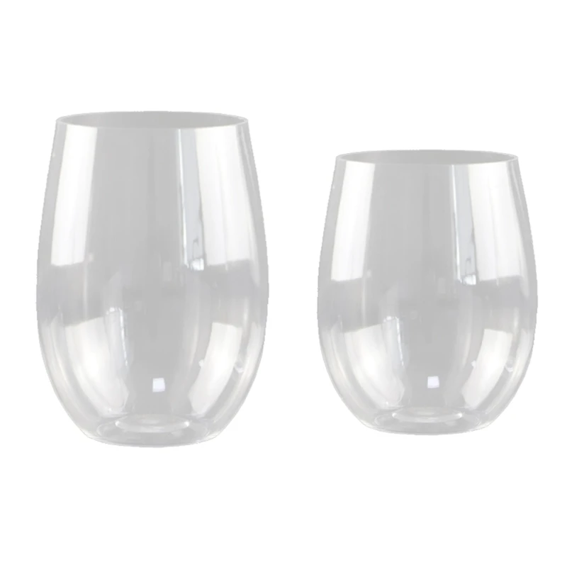 Plastic Stemless Wine Glasses Disposable 12 Oz 16 Oz Clear Plastic Wine Cups