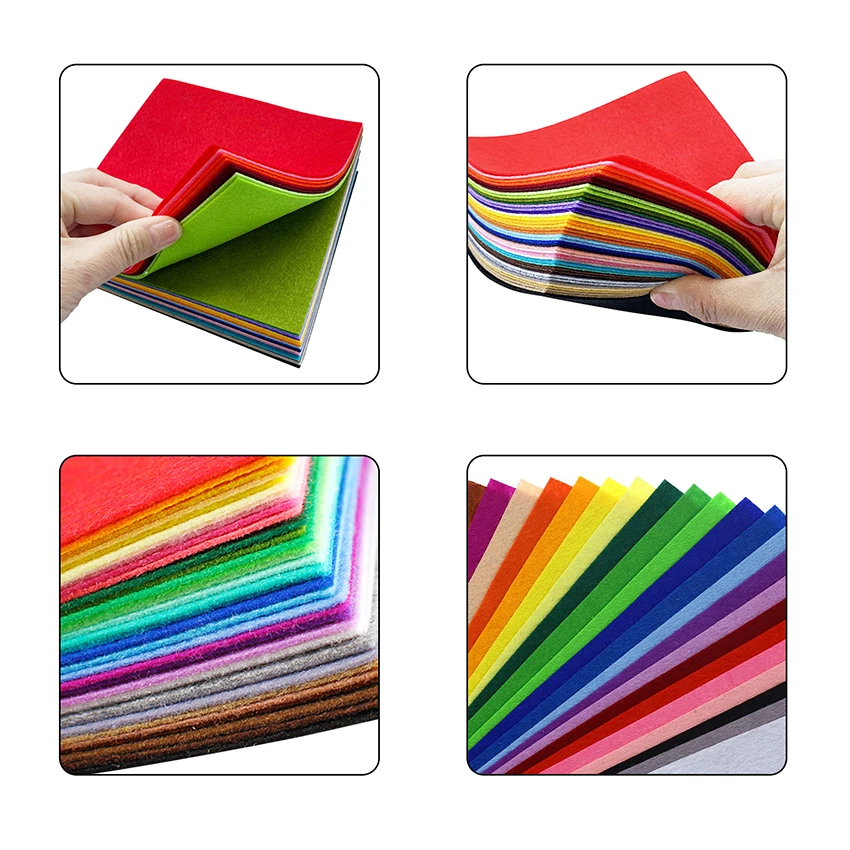 40pcs Felt Fabric Squares Felt Sheets Crafting Felt Fabric