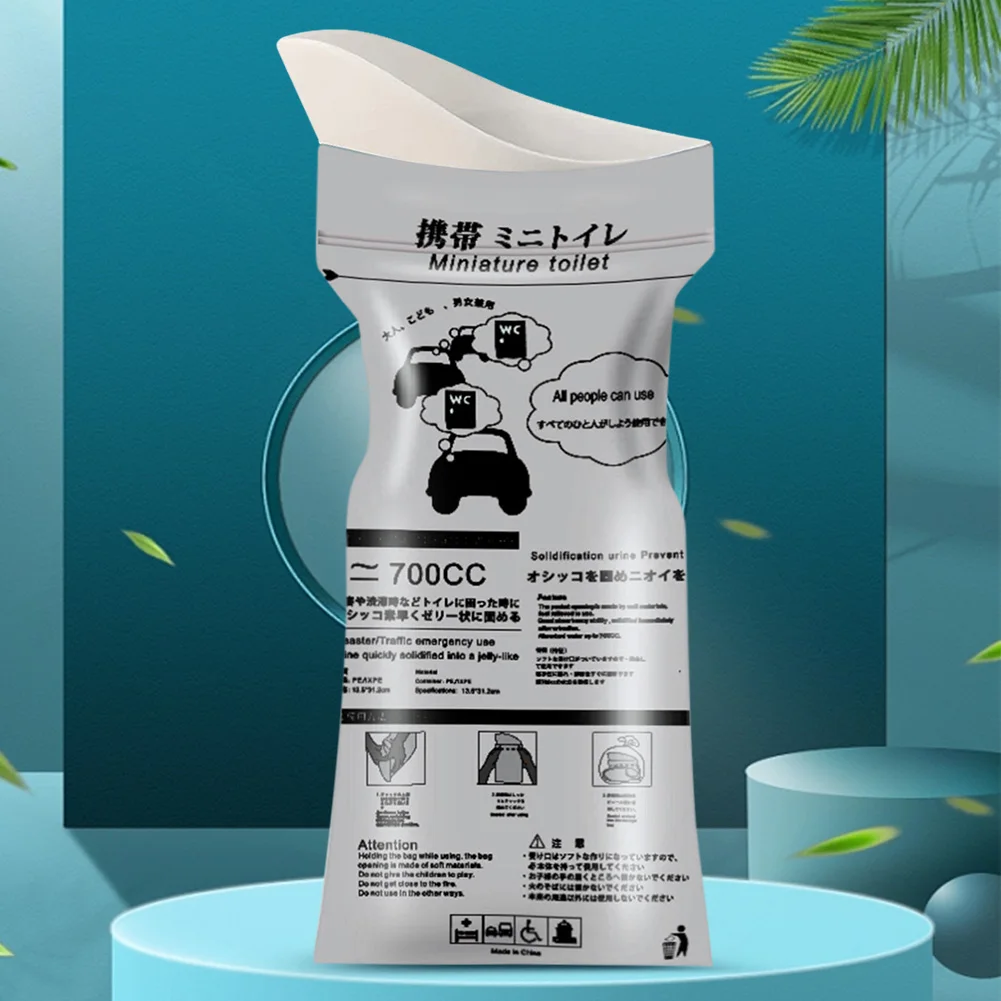 700ML Travel Mini Mobile Toilet Unisex Outdoor Emergency Toilets Leak-Proof Portable Urinals Bag for Men Women Kids Patient
