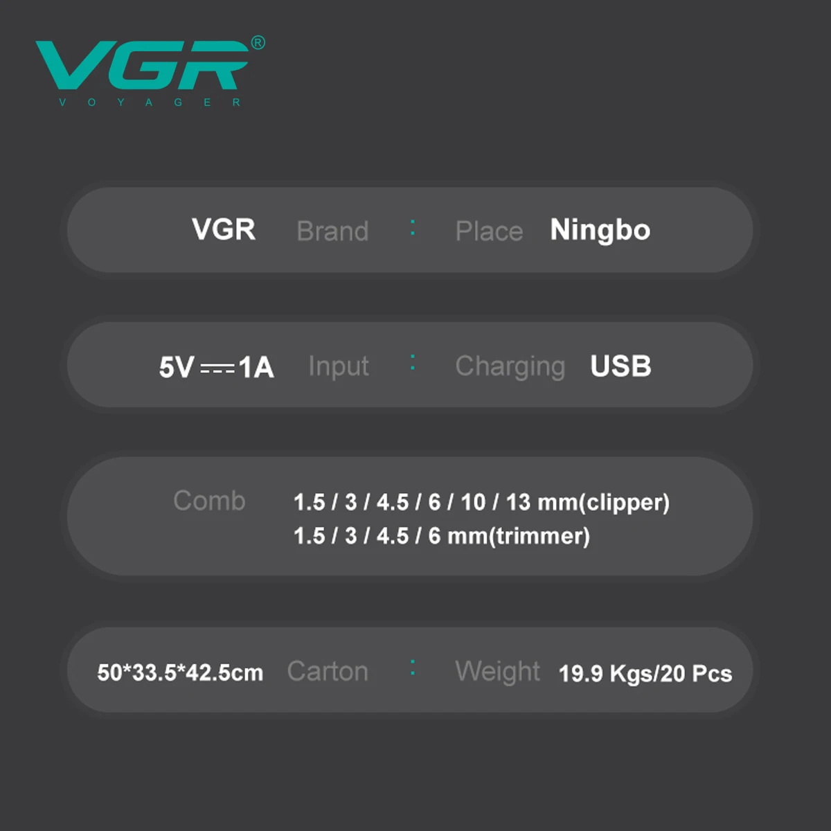 VGR جديد المهنية الشعر المتقلب مجموعة الحلاق رجل م...