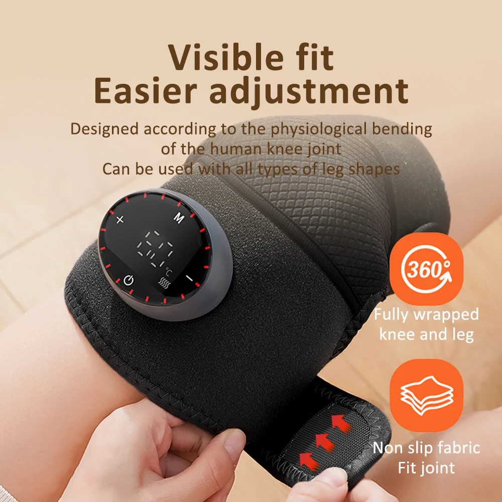 3 in 1 Electric Heating and Vibration Knee Elbow Shoulder Wrap, Mugwort Hot Compress Knee Heated Pads Leg Massager