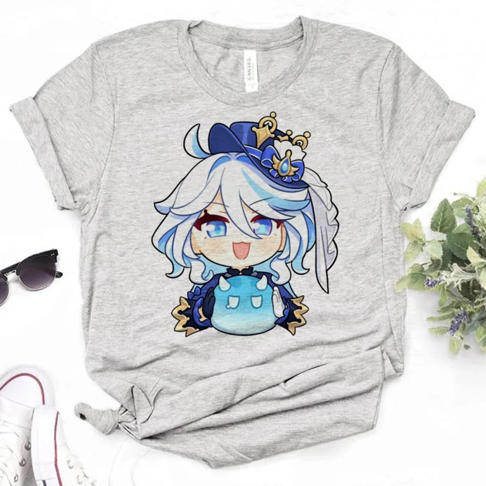 

Genshin Impact Furina t shirt women comic anime Tee female harajuku manga designer clothes