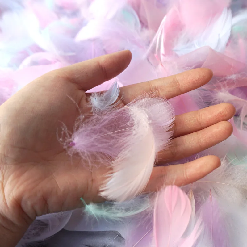 Natural Goose and Swan Feathers for Home Decor and Crafts - 100 Pieces