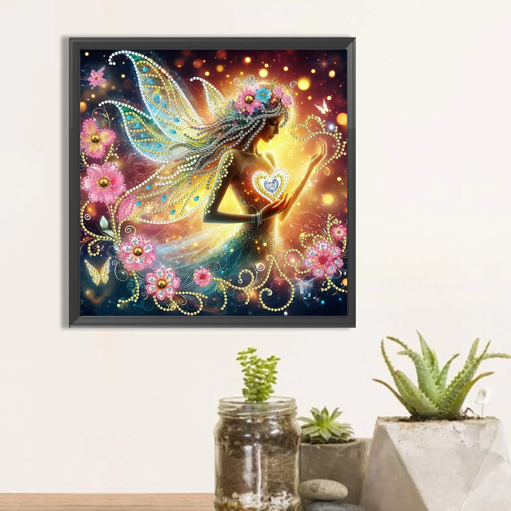 5D DIY Partial Special Shaped Drill Diamond Painting Kit Fairy Girl Decoration
