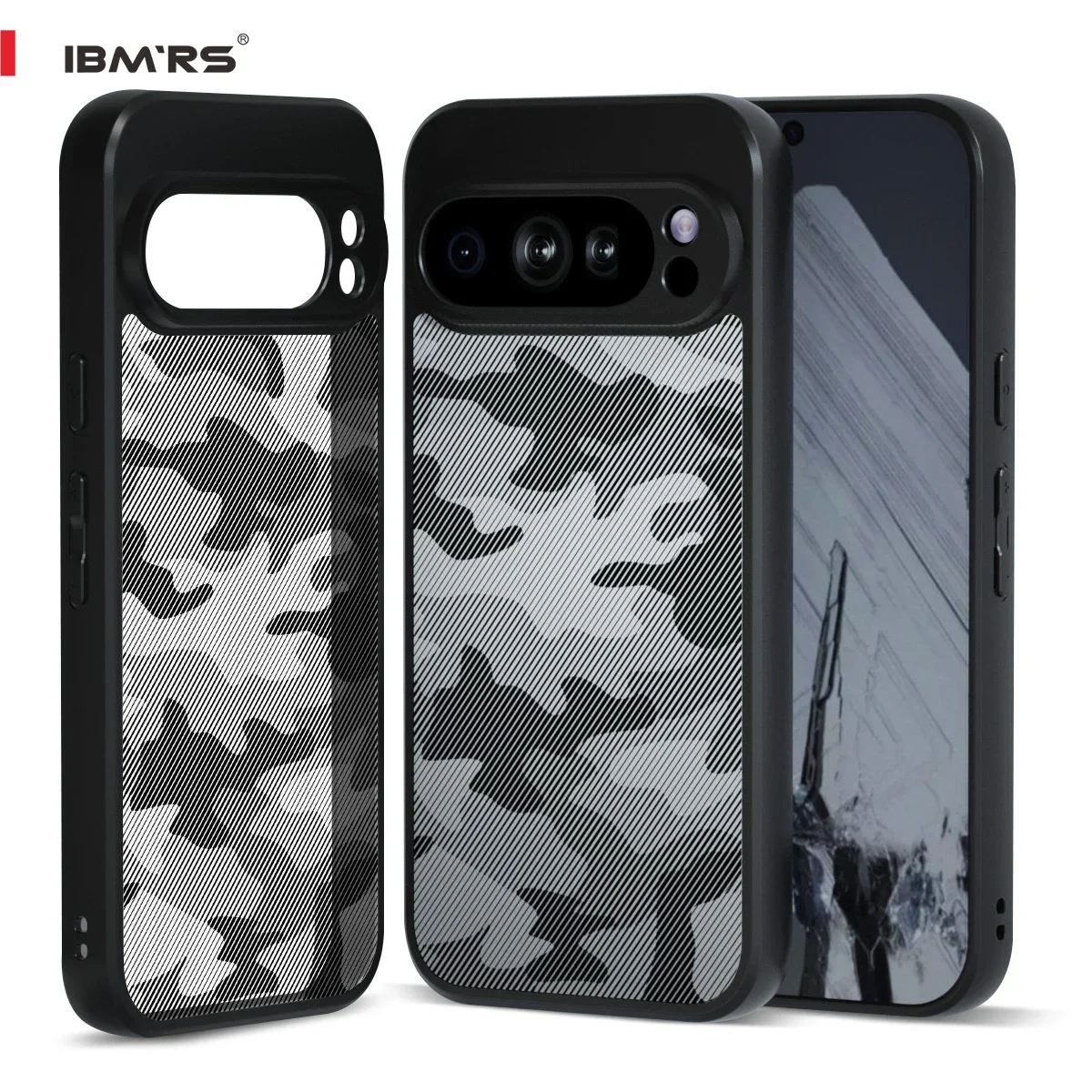 Rugged Durable Anti-Slip TPU Shockproof Case - Camo Black