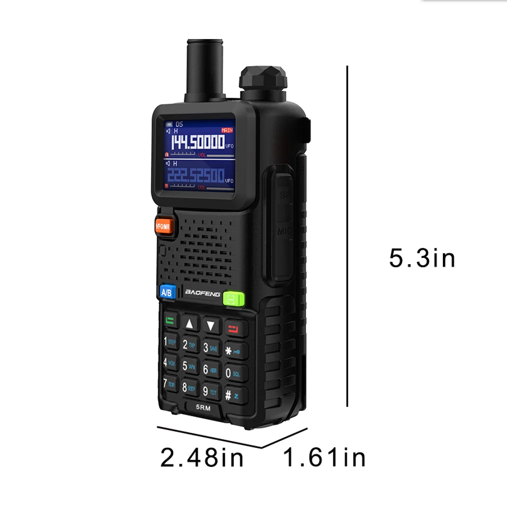 2024 New baofeng 5RM 8W multi-band handheld radio 2500mAh 999CH Type-C direct charging long range two-way radio 2
