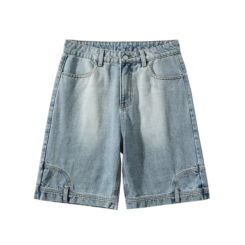 Short Men Blue Washed Denim Shorts Casual Distressed Design Summer Streetwear Fashion Comfort Fit Men Denim Shotrt