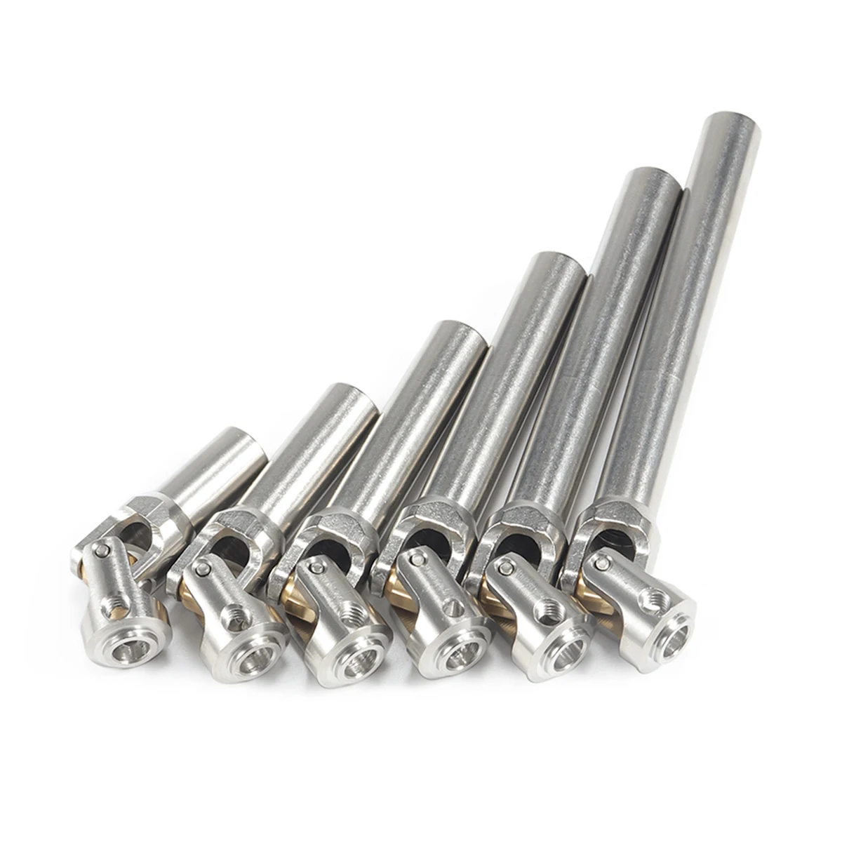Ensemble de six pinces à collier de serrage pour moteur RC de différentes tailles et couleurs.