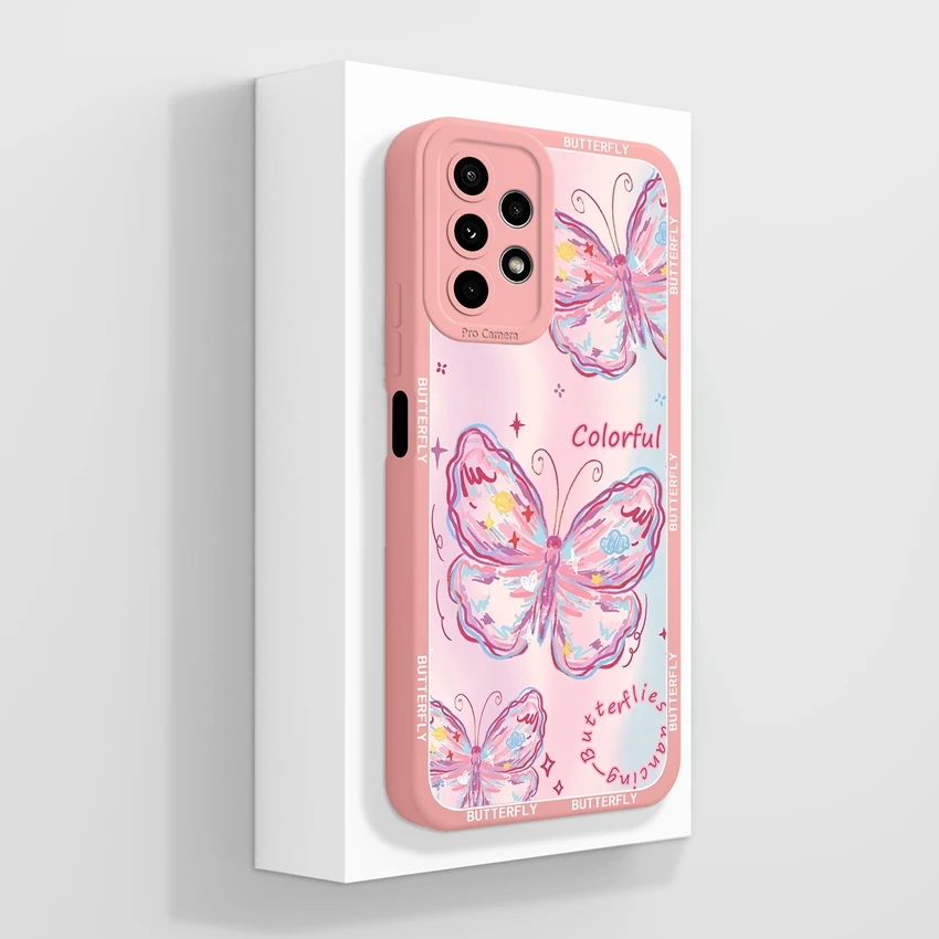 Beautiful Plant Flower Design Liquid Silicone Shockproof Cellphone Case w/ Screen Protector