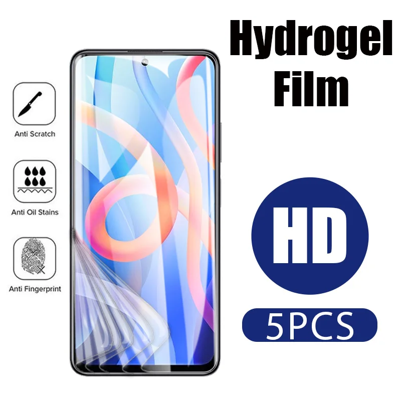 

5PCS Hydrogel Film for Redmi Note 12 11 10 9 8 Pro Plus 5G 11S 10S 9S 8T Screen Protector for Redmi 9T 9C 9A 10C Not Glass